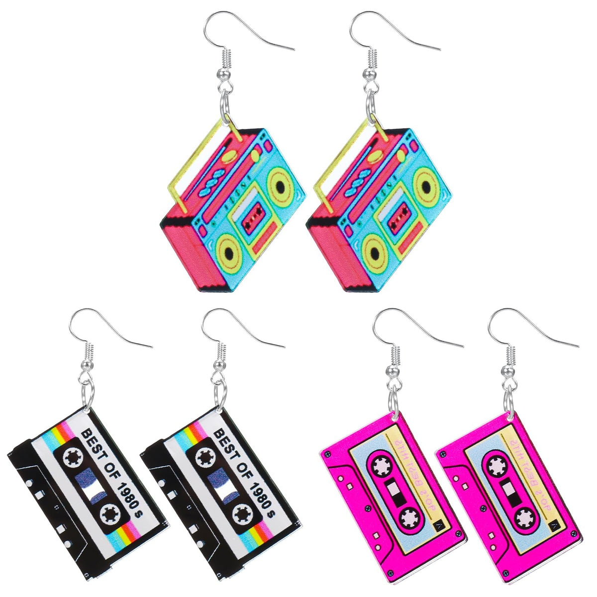 Siopsrl | Retro-Inspired Cassette Tape Dangle Earrings Siopsrl