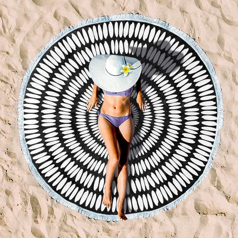 Siopsrl | round beach towel with cheerful palm motif Siopsrl