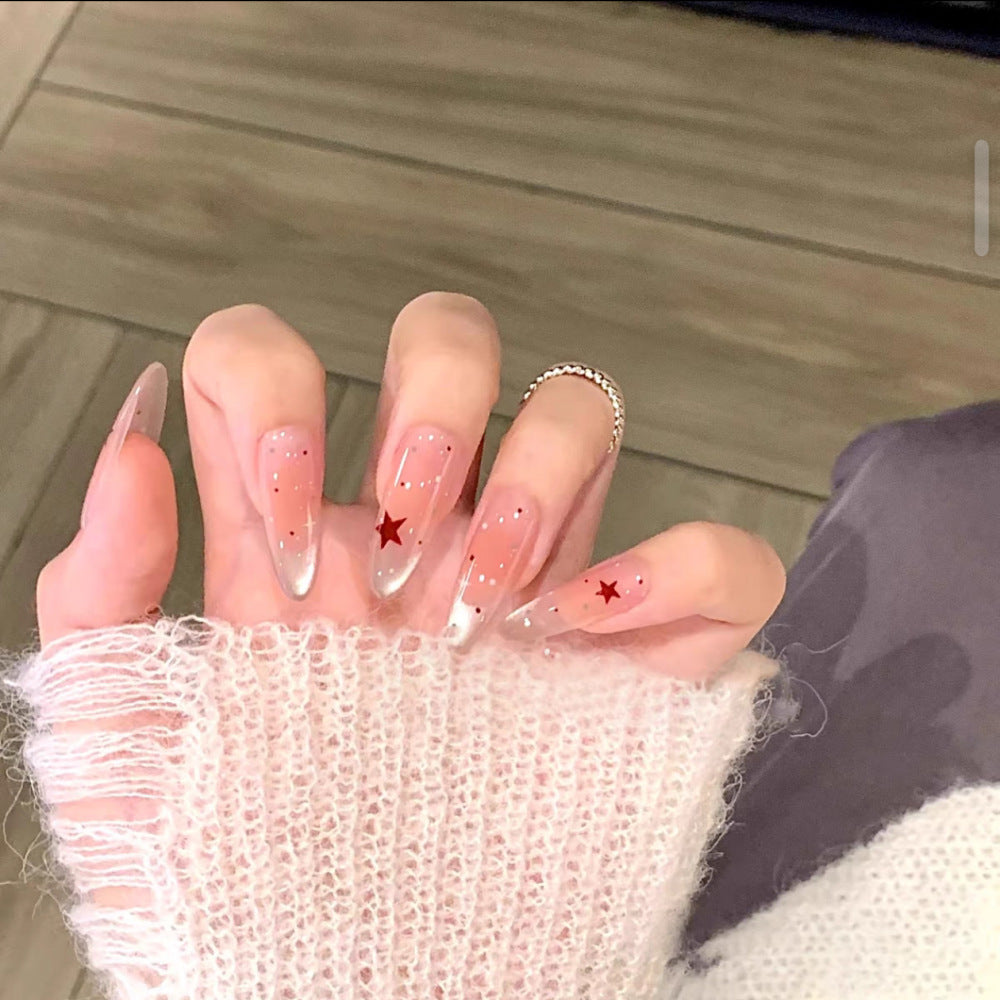 Siopsrl | Long Stiletto Press-On Nails with Star Accent Siopsrl