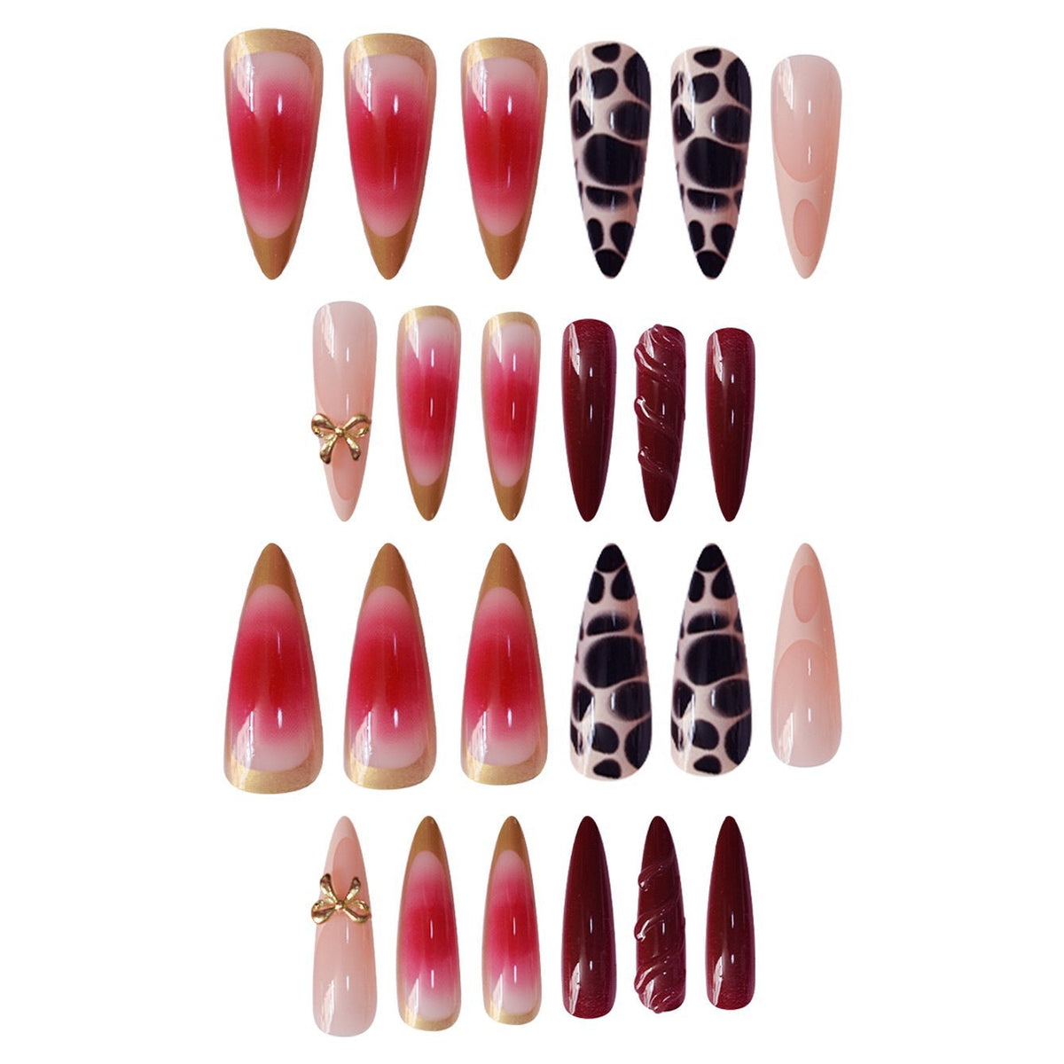 Siopsrl | Artistic Stiletto Press-On Nail Set with Unique Accents Siopsrl
