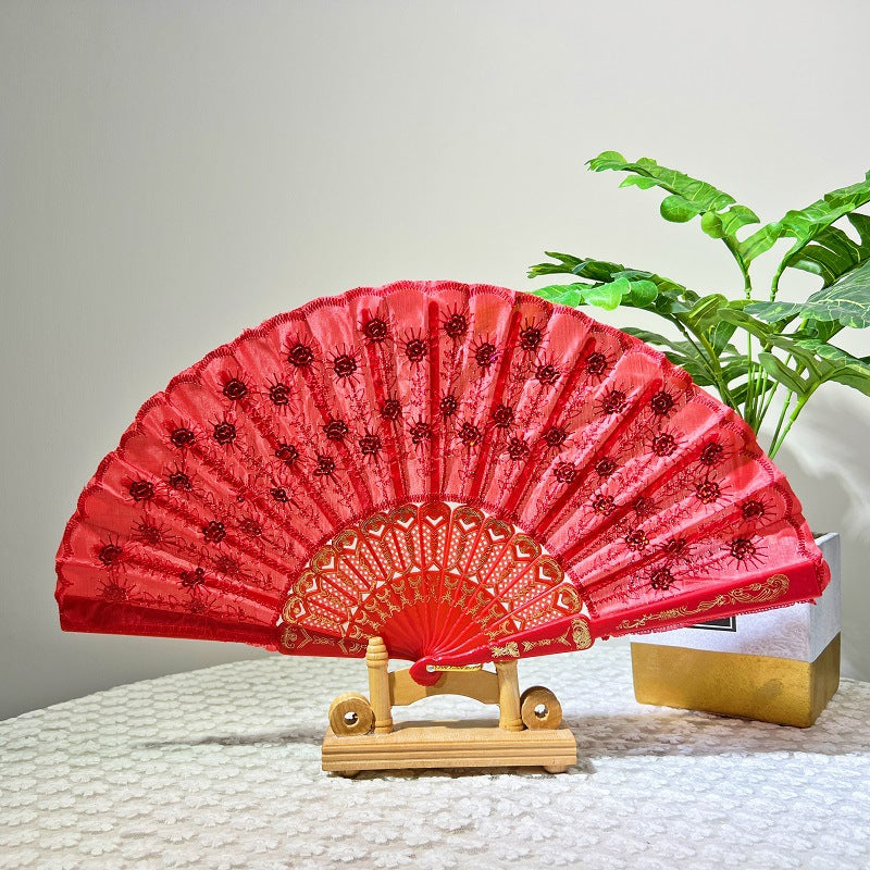 Siopsrl | Women's folding fan with artistic decorations Siopsrl