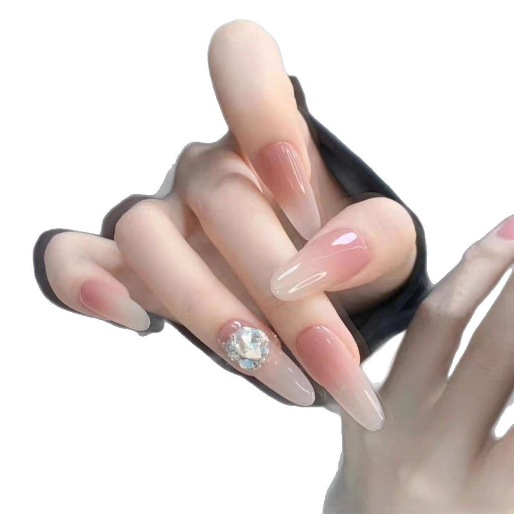 Siopsrl | Ombre Stiletto Press-On Nail Design with Crystal Accents Siopsrl