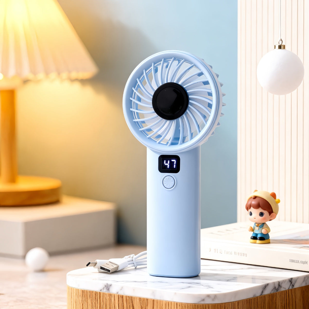 Siopsrl | Portable Mini Handheld Fan with Digital Speed Display Siopsrl