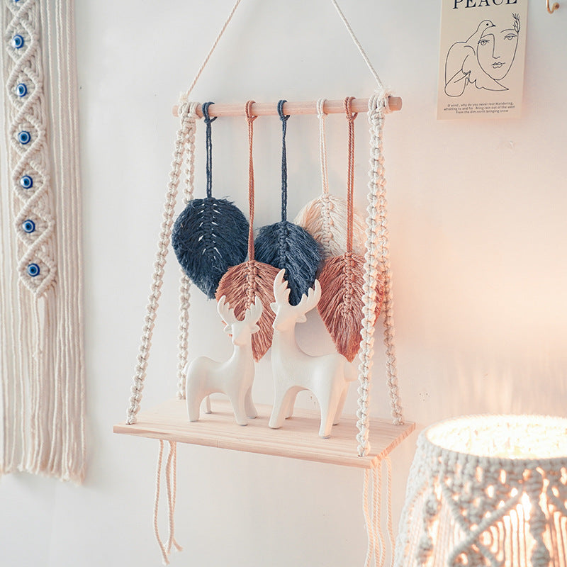 Bohemian Macrame Leaf Art Display Shelf Siopsrl