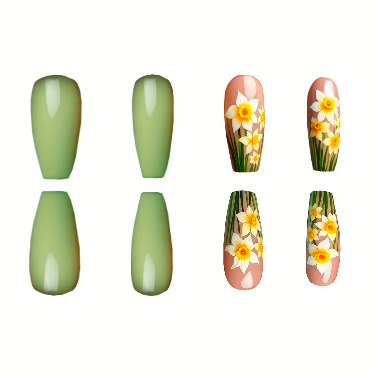 Siopsrl | Floral Daffodil Press-On Nail Art Siopsrl