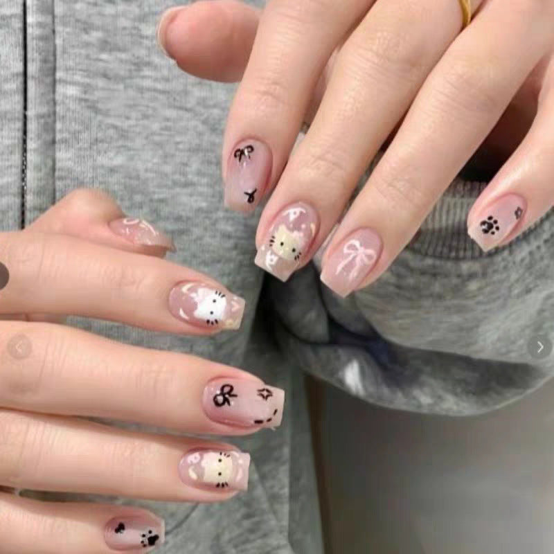 Siopsrl | Elegant Stiletto Press-On Nails with Decorative Floral Accents Siopsrl