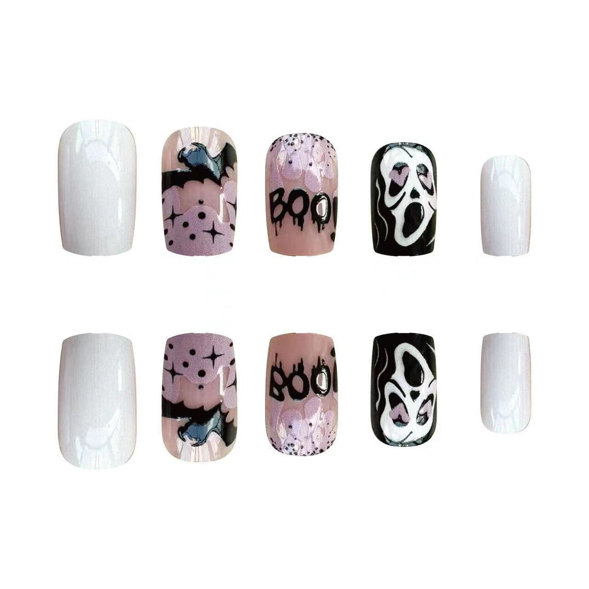 Halloween Fake Nail Set with Creative Scary Motifs Siopsrl