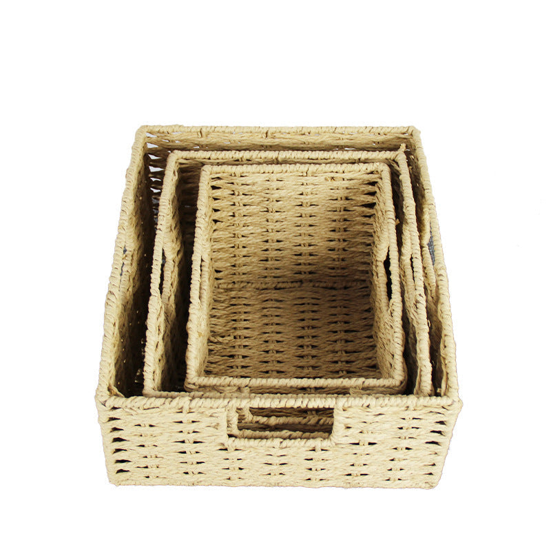 Natural Fiber Rectangular Storage Basket Siopsrl
