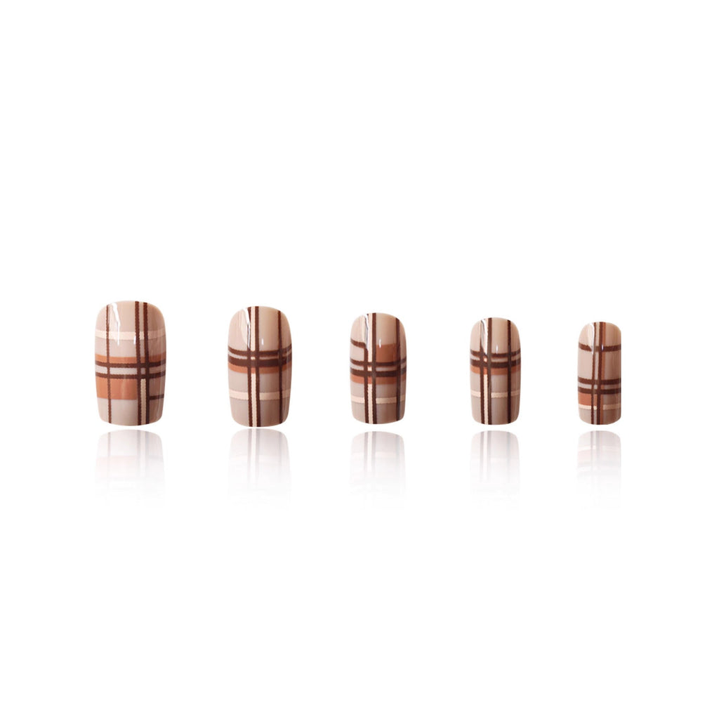 Siopsrl | Stylish Plaid Press-On Nail Set Siopsrl