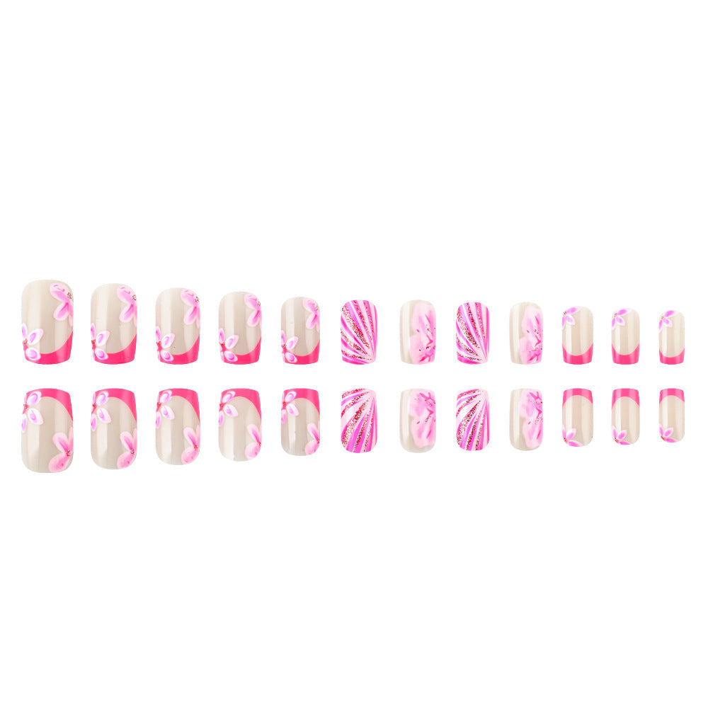 Siopsrl | Artistic Floral Gel Press-On Nails Siopsrl
