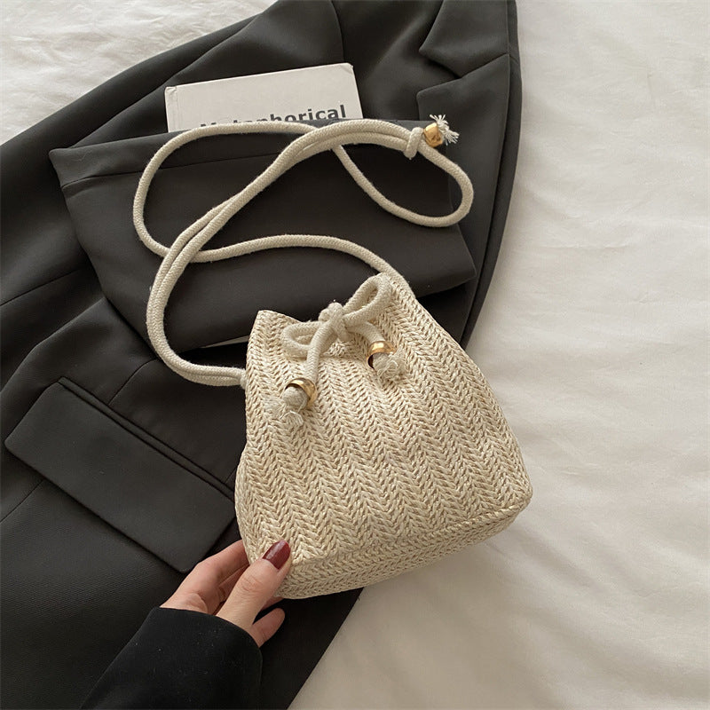 Bohemian Straw Bucket Bag Siopsrl