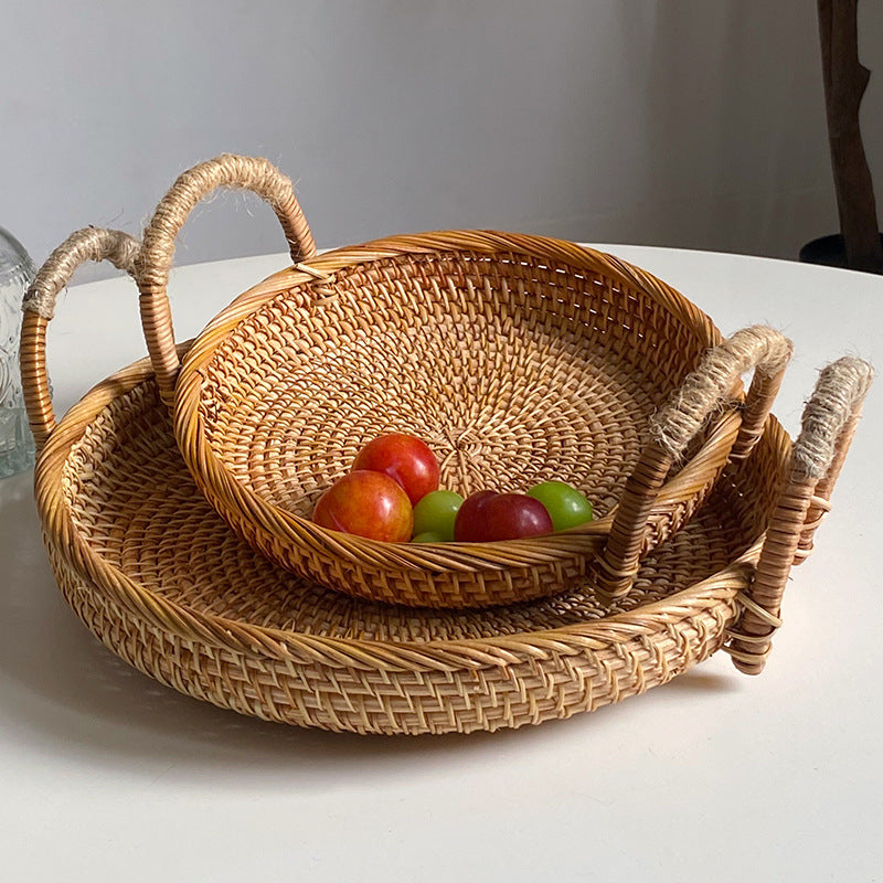 Handwoven storage basket with sturdy handles Siopsrl