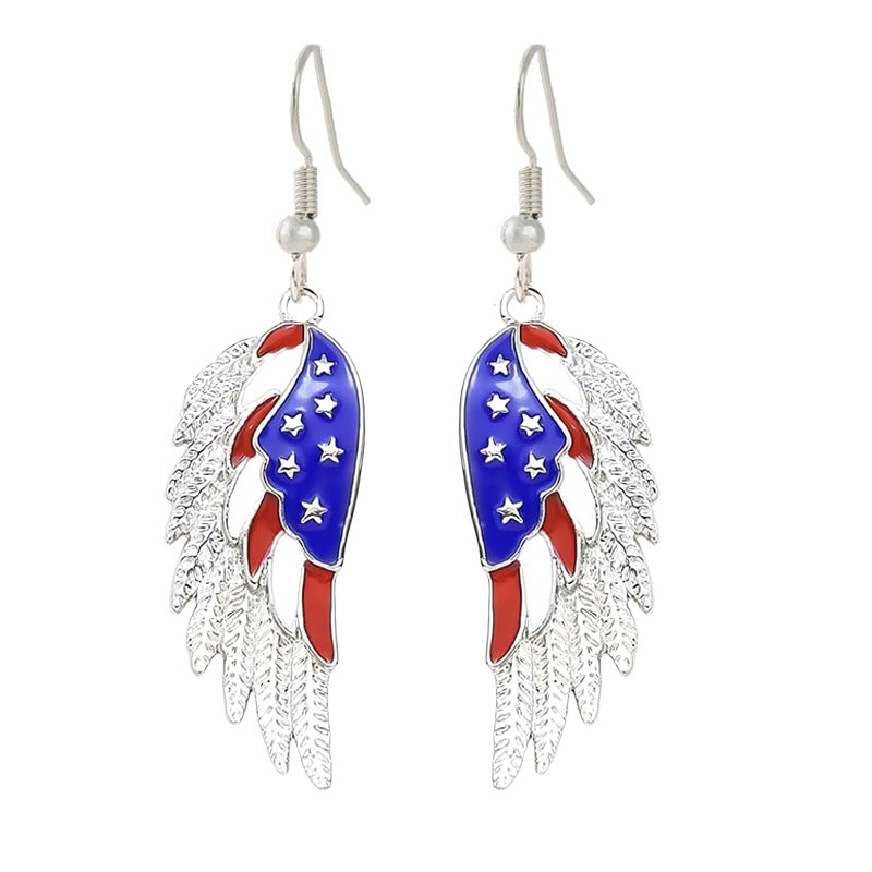 Siopsrl | Women nan enamel horseshoe earrings with star motif and fishhook closure Siopsrl