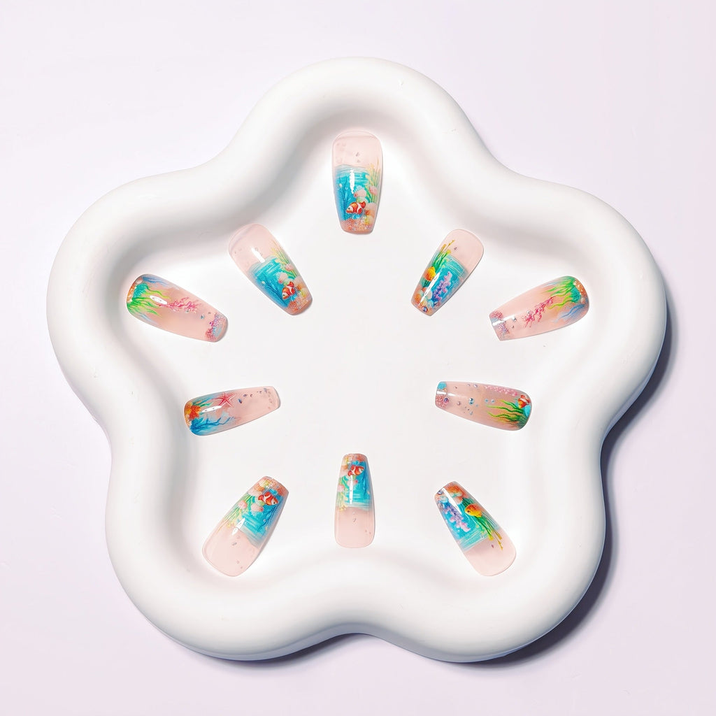 Siopsrl | Artificial nails with underwater motif Siopsrl