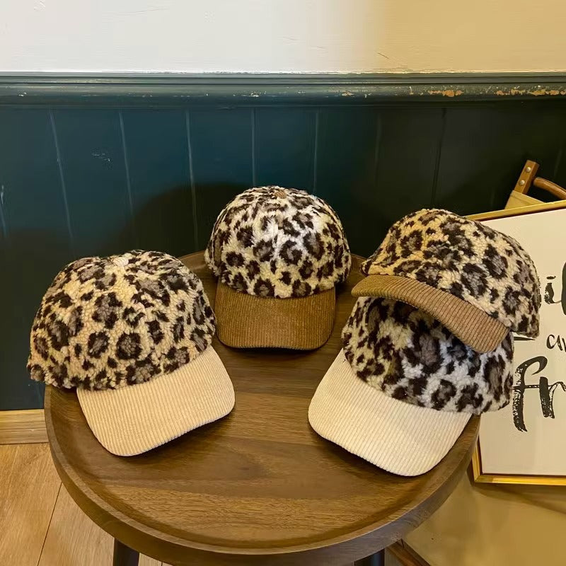 Siopsrl | Women's Leopard Print Fleece Baseball Cap Siopsrl
