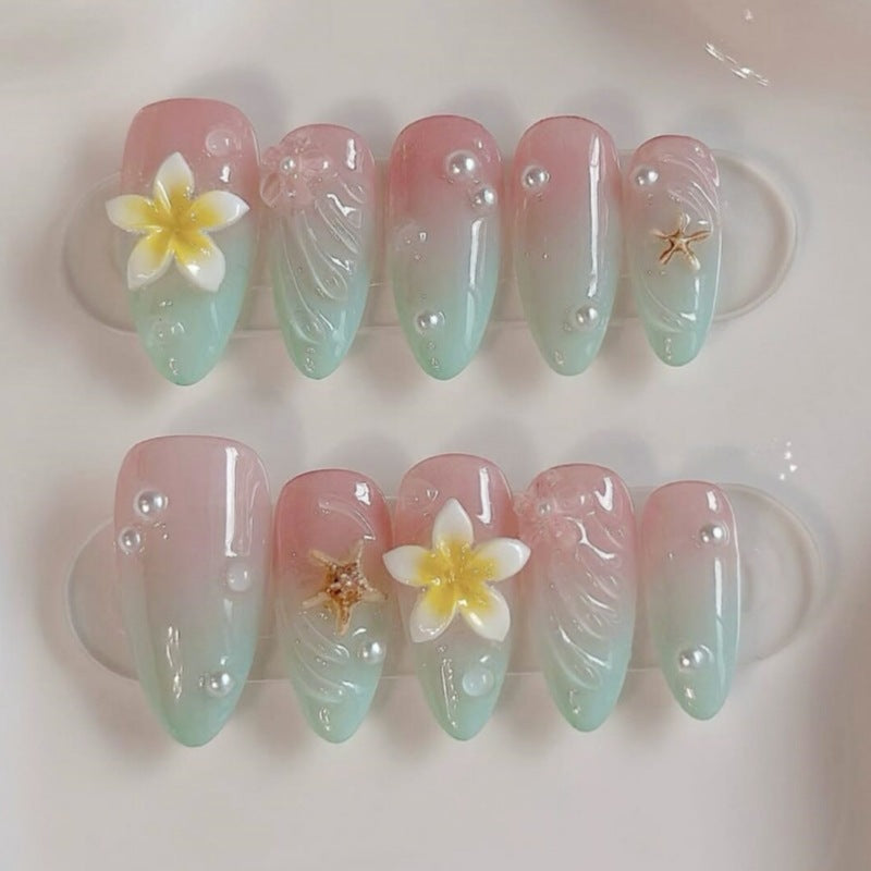 Siopsrl | Nature-Themed Artistic Press-On Nail Set Siopsrl