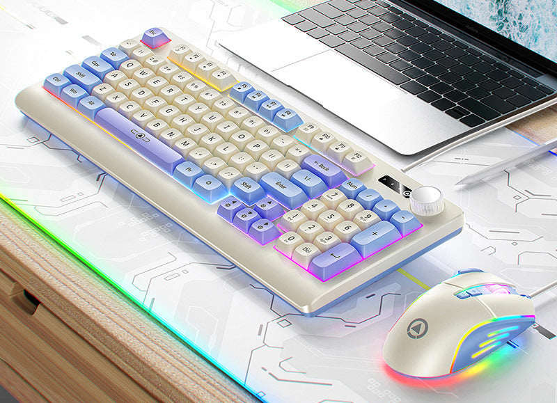 Siopsrl | Retro RGB Mechanical Keyboard and Optical Gaming Mouse Set Siopsrl