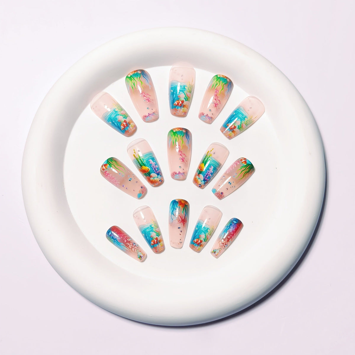 Siopsrl | Artificial nails with underwater motif Siopsrl