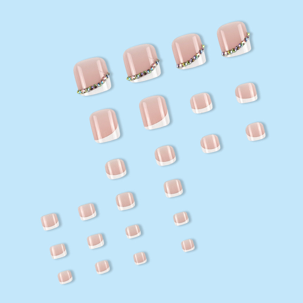 Siopsrl | Nail art set with elegant French tips and glitter accents Siopsrl