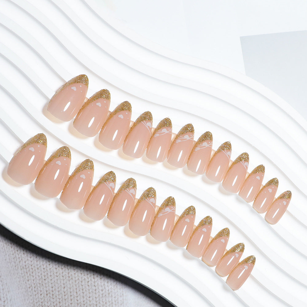Siopsrl | Glitter-Accent Almond-Shape Press-On Nail Set Siopsrl