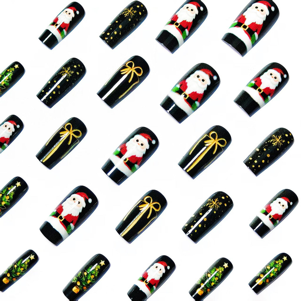 Siopsrl | Artificial nails with festive Christmas motif Siopsrl