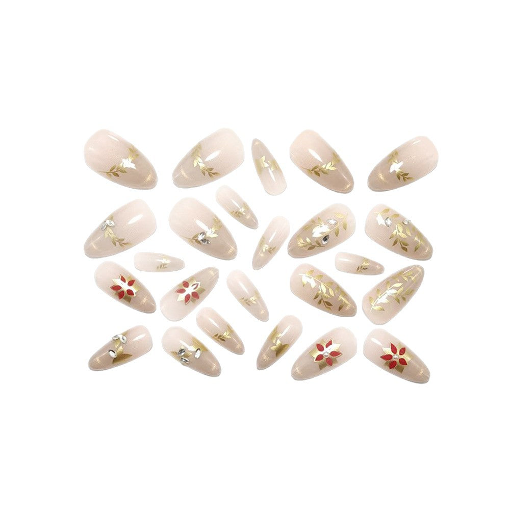 Siopsrl | Elegant artificial nails with sparkling floral decorations Siopsrl