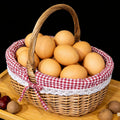 Women's braided basket with romantic gingham pattern Siopsrl