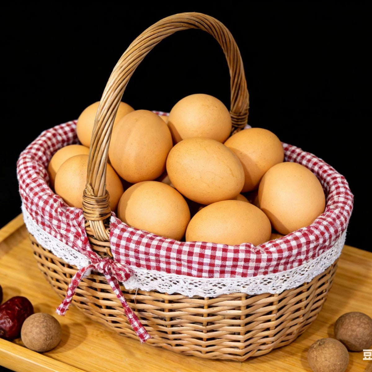 Women's braided basket with romantic gingham pattern Siopsrl