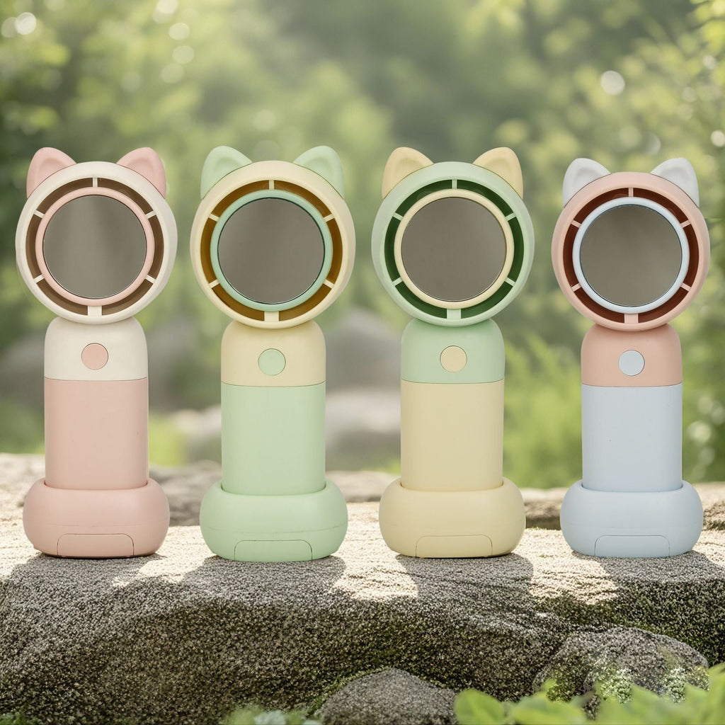 Siopsrl | Ladies Portable Hand Fan with Integrated Mirror Function Siopsrl