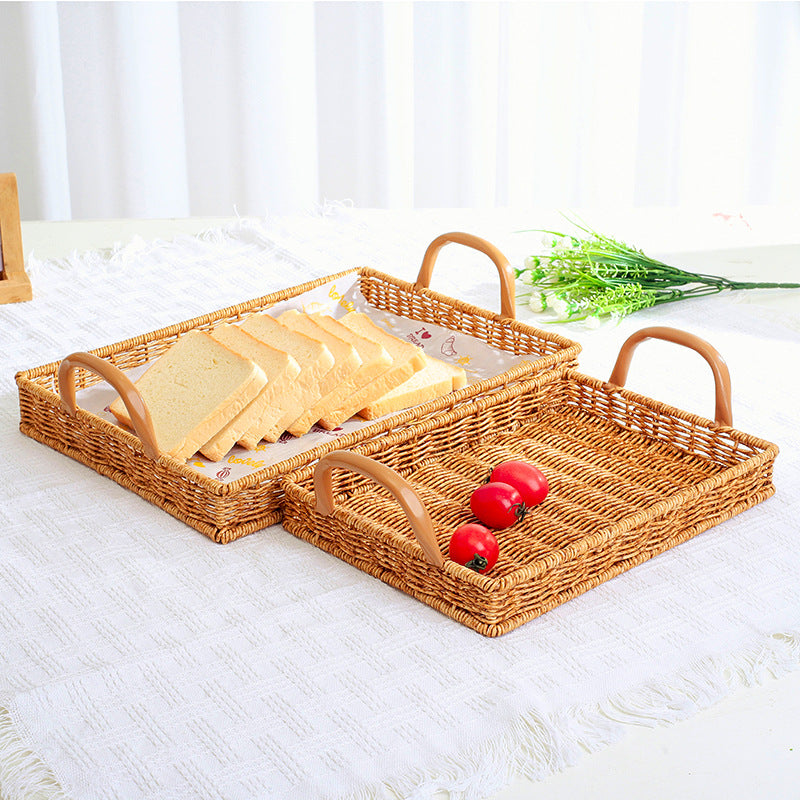 Women's Rectangular Basket with Integrated Handles Siopsrl