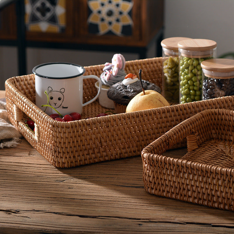 Ladies rectangular serving basket with practical handles Siopsrl