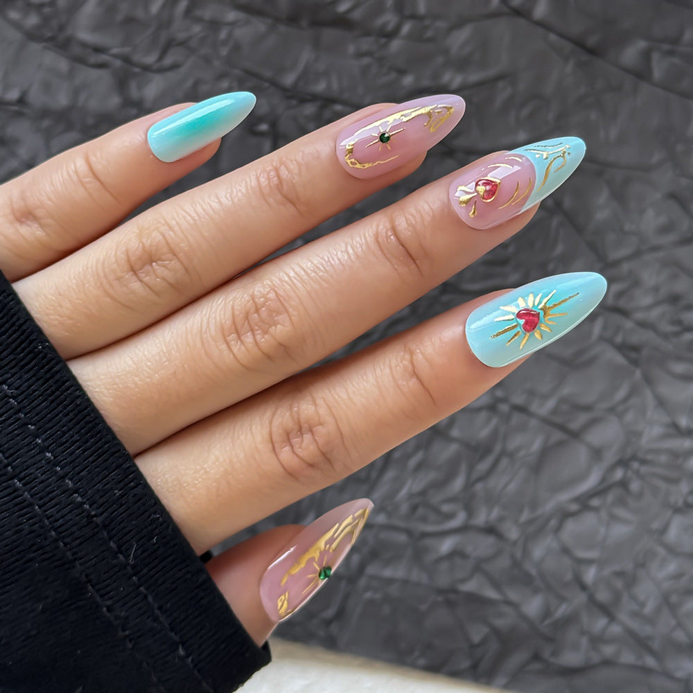 Siopsrl | Artistic Floral Embellished Press-On Nail Set Siopsrl