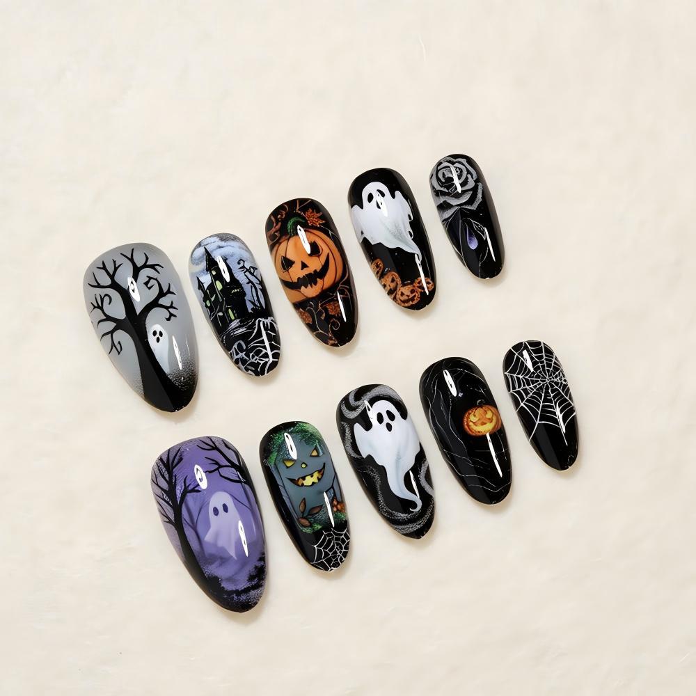 Halloween-Themed Press-On Nail Art Design Set Siopsrl