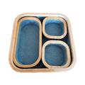 Storage basket set with bamboo frame and fabric inserts Siopsrl