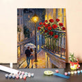 Siopsrl | Romantic Rainy Street Scene Paint by Numbers Kit Siopsrl