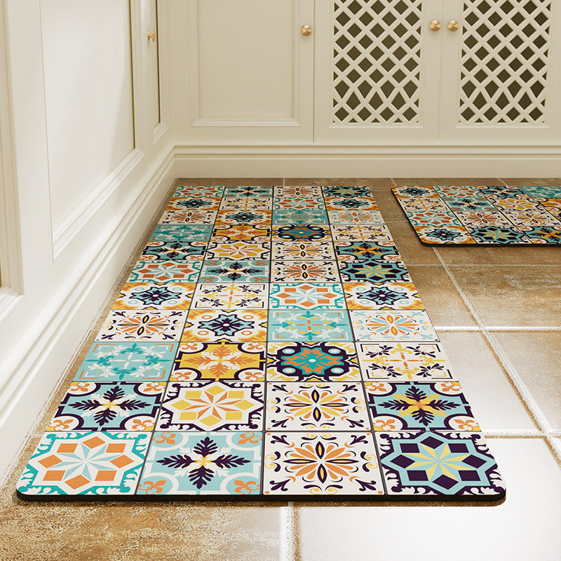 Siopsrl | Vintage Tile Design Kitchen Runner Mat Siopsrl
