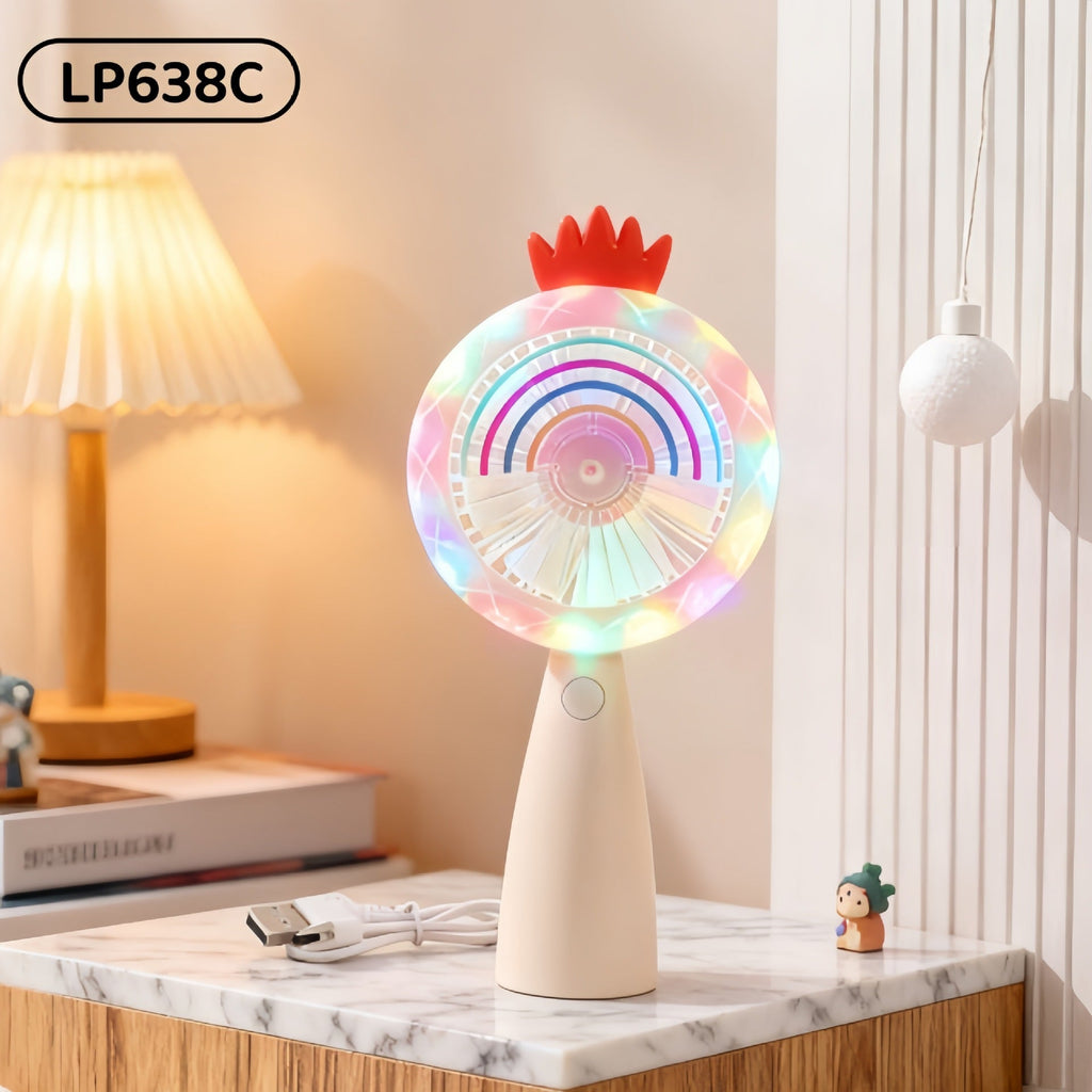 Siopsrl | Ladies portable handheld fan with LED lighting and flexible design Siopsrl
