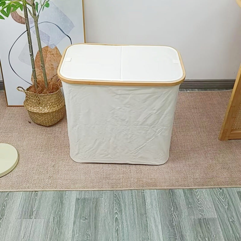 Robust laundry container with practical lid and inner pocket Siopsrl