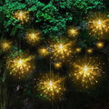 Solar-Powered Starburst Hanging LED Garden Lights With Waterproof Firework-Shaped Clusters And Automatic Dusk-To-Dawn Sensor Siopsrl