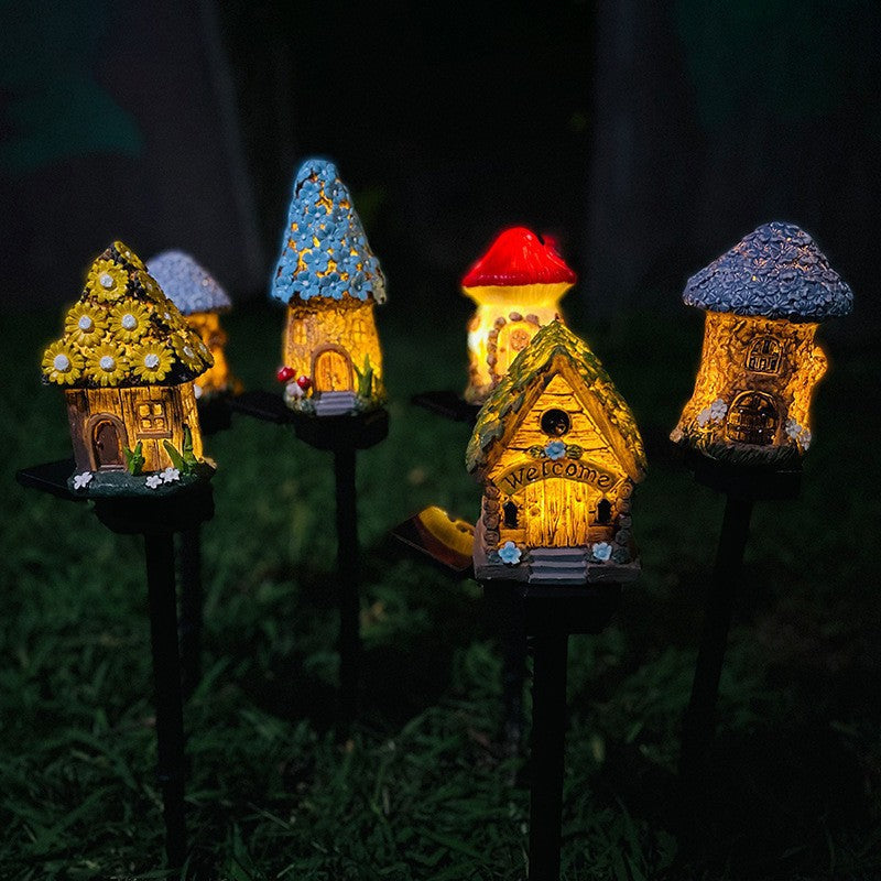 Siopsrl | Solar Mushroom House Garden Stake Light With Rechargeable Battery Siopsrl