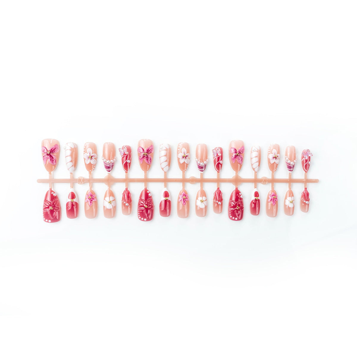 Siopsrl | Elegant artificial nails with floral designs Siopsrl