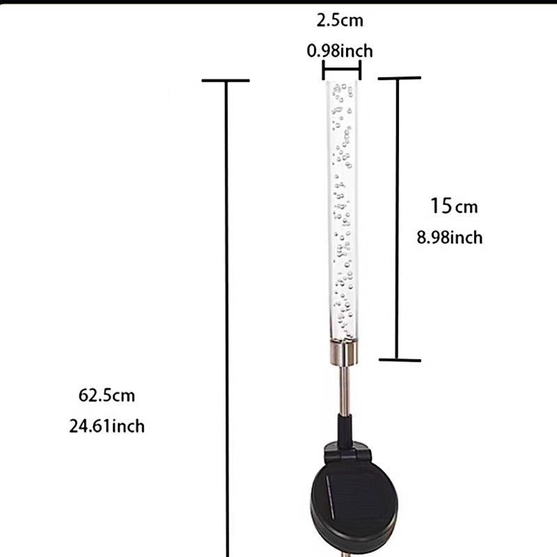 Siopsrl | RGB Bubbling Acrylic Garden Stake With Adjustable Stainless Steel Spike And Dusk-To-Dawn Sensor Siopsrl