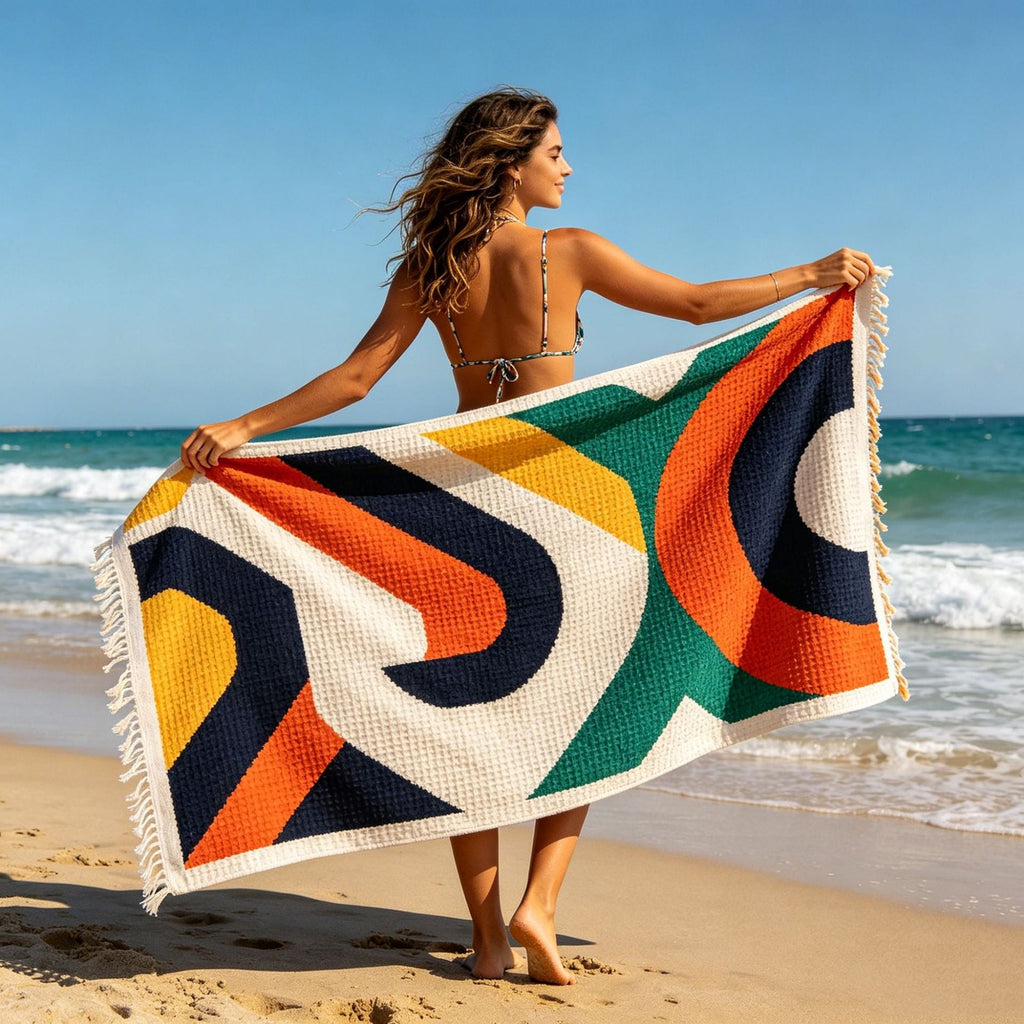 Siopsrl | Exotic beach blanket with magnificent flower and leaf patterns Siopsrl