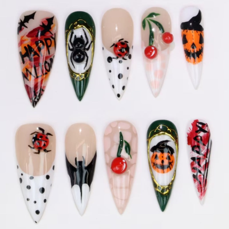 Halloween-Themed Press-On Nail Set Siopsrl
