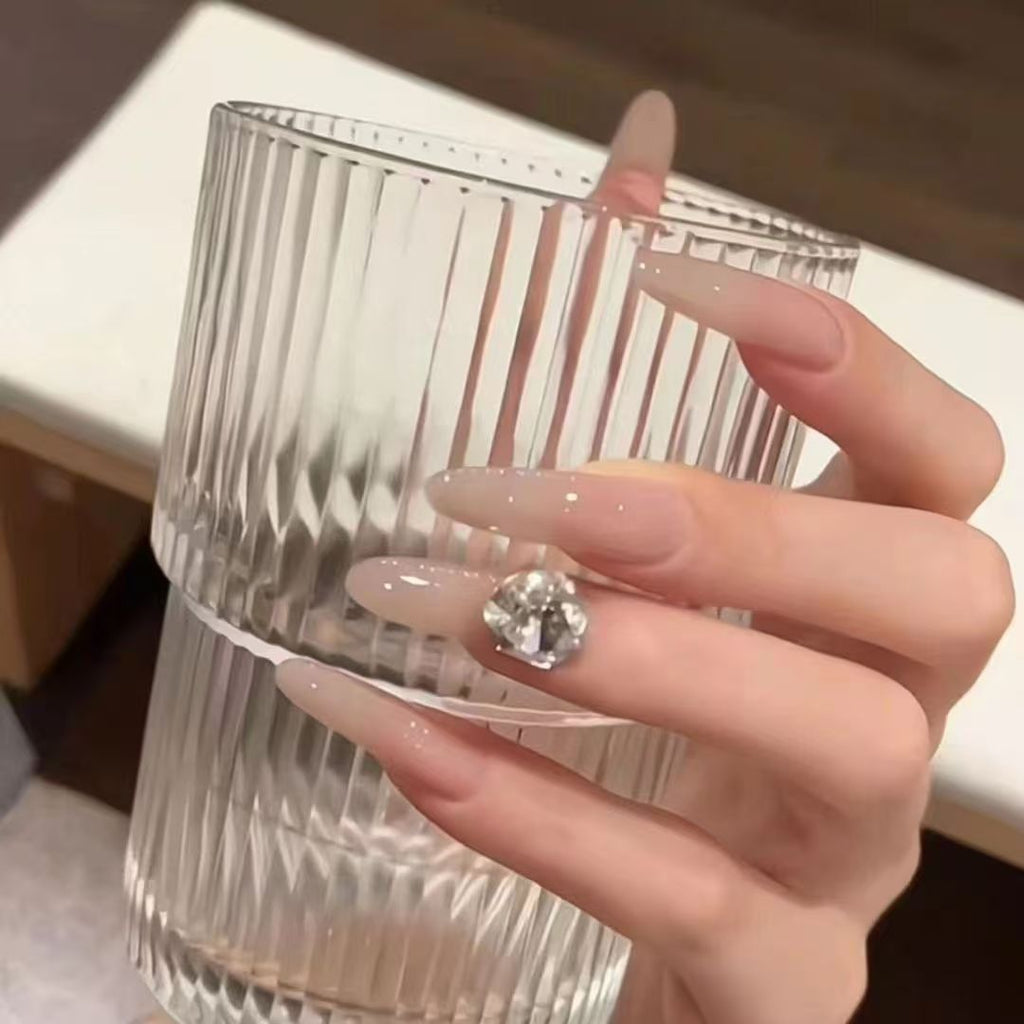 Siopsrl | Ombre Stiletto Press-On Nail Design with Crystal Accents Siopsrl