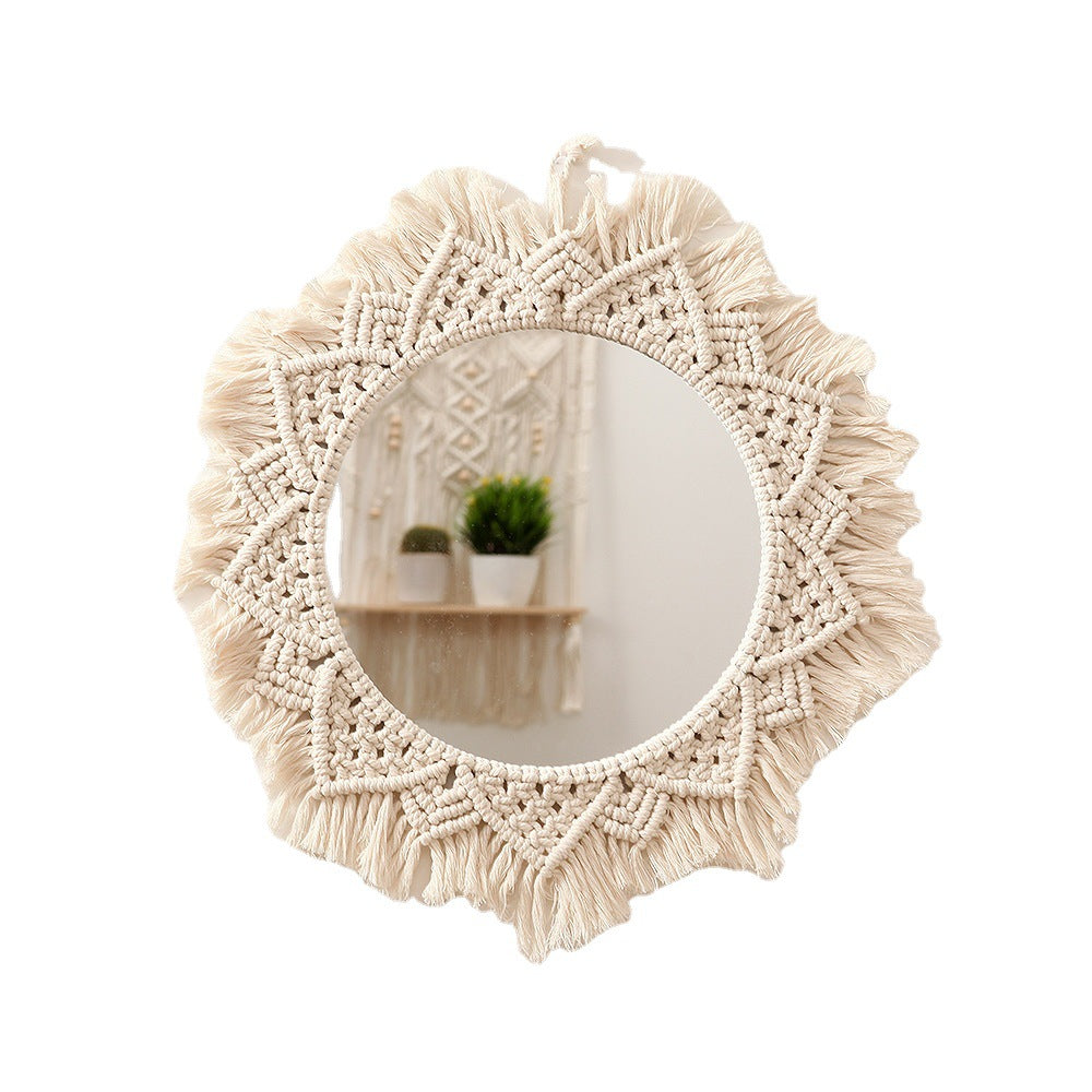 Macrame Decorative Round Wall Mirror Siopsrl