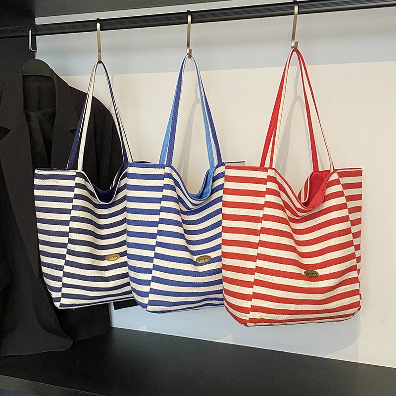 Siopsrl | Casual Striped Beach Tote Siopsrl