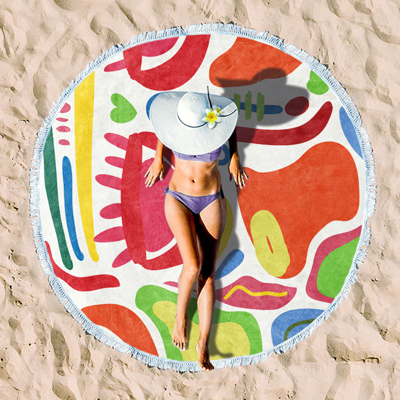 Siopsrl | Rundstrand towel with unique sunset design Siopsrl
