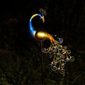 Decorative Metal Peacock Garden Stake Sculpture With Integrated LED Fairy Lights And Weatherproof Outdoor Stake Siopsrl
