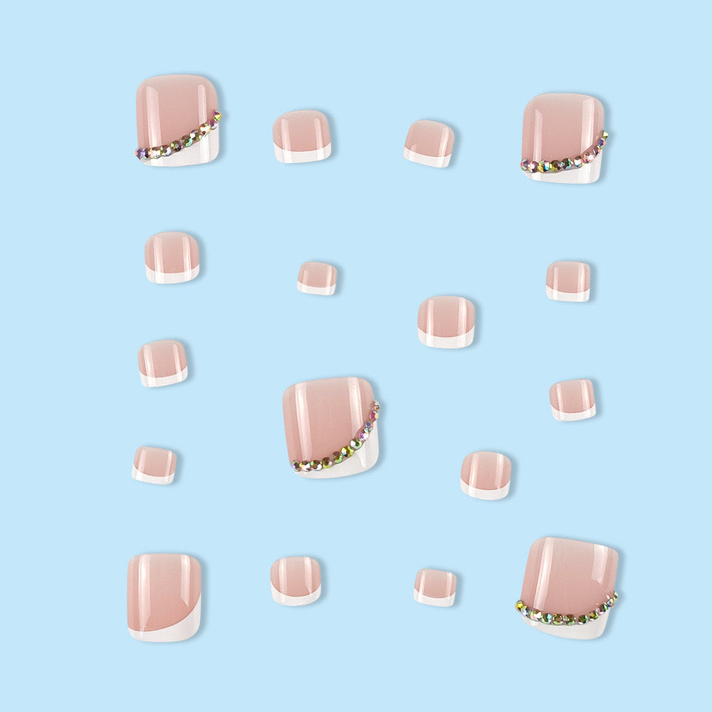 Siopsrl | Nail art set with elegant French tips and glitter accents Siopsrl